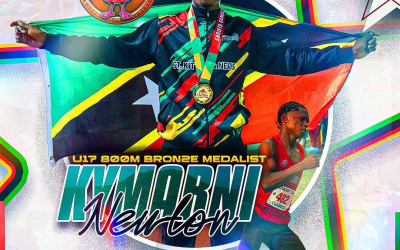 Nevis’ Kymarni Newton secures Team SKN’s lone medal at CARIFTA 2026