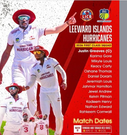 Cricket :  Leewards Selectors Name Squad for 2026 Championship; No Nevisians Included